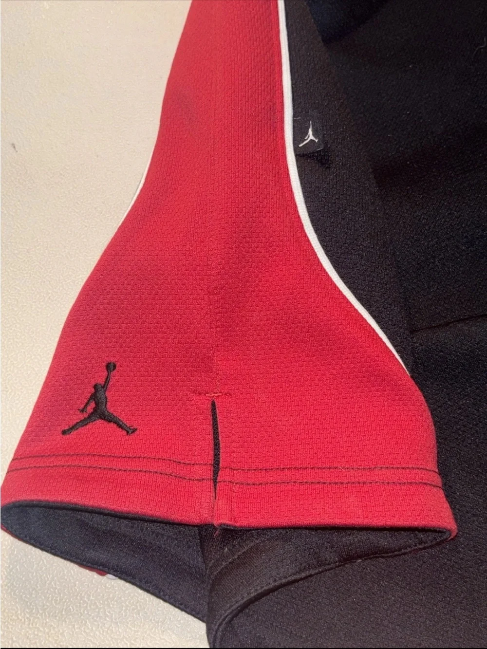 Nike Air Jordan Y2K Vintage Heavy Baggy Shorts Black Red White Piping SZ.XL